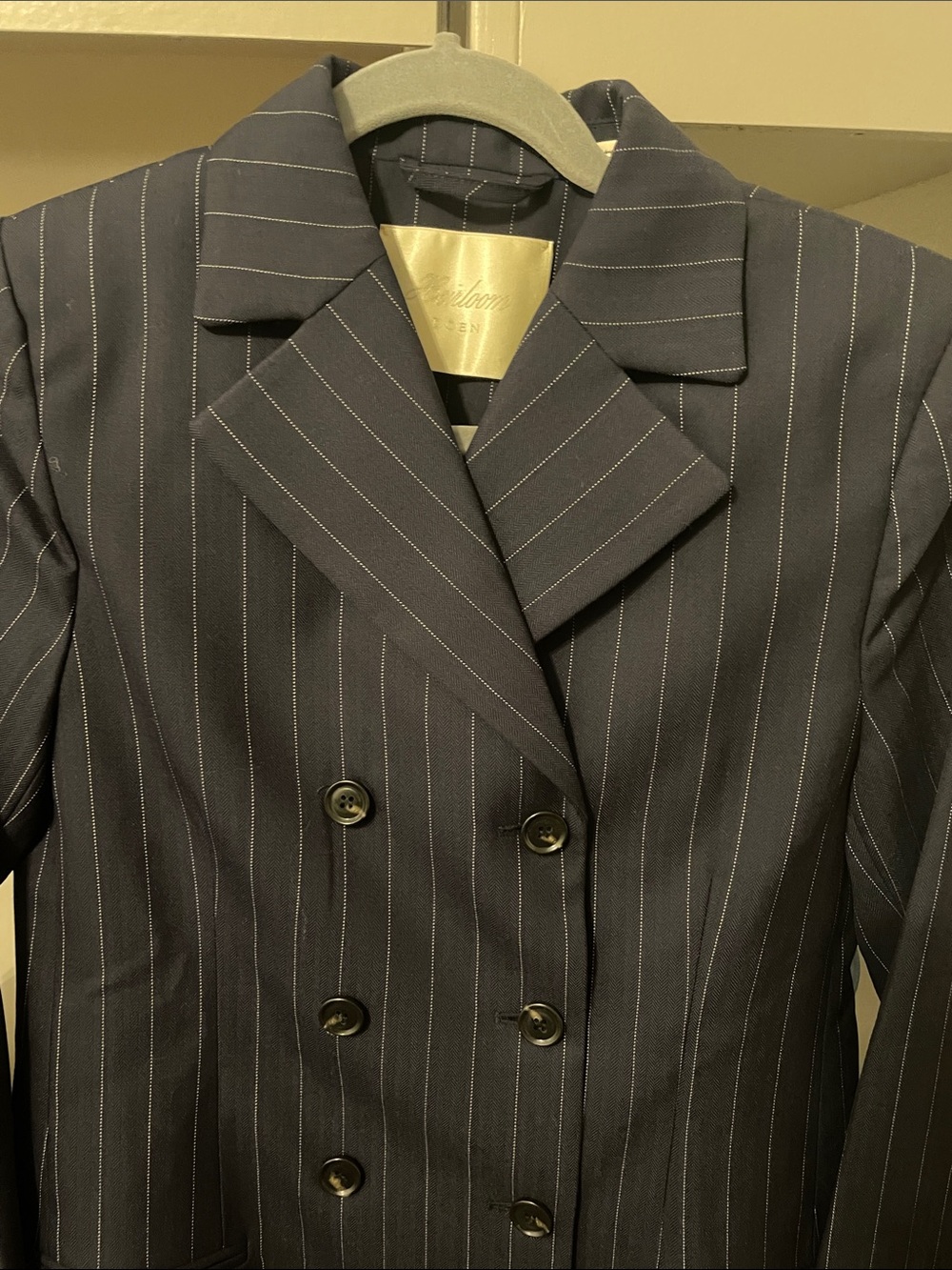 Doen Heirloom Harrison Blazer in Navy Gessato Stripe - NWOT